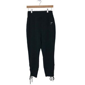 Gymshark Black High Rise Pull On Sweat Pants With Ankle Ties Size M